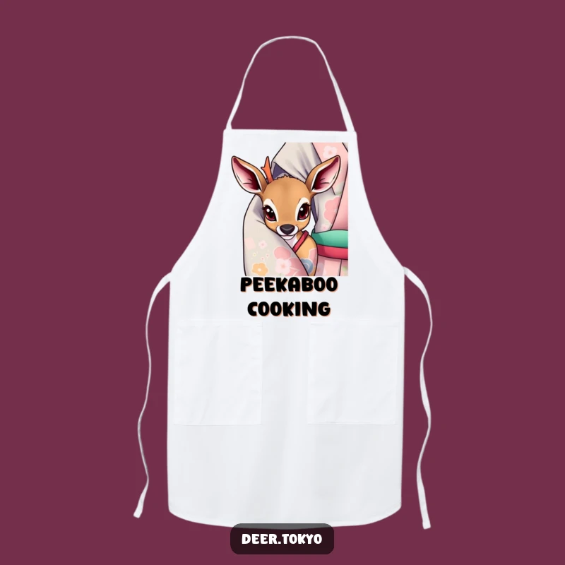 Playful Deer Kimono Apron: Cook Up Smiles with Peek-a-Boo Fun