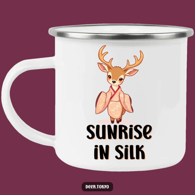 Enchanting Deer Kimono Camping Mug: Sip Nature's Beauty on Every Adventure