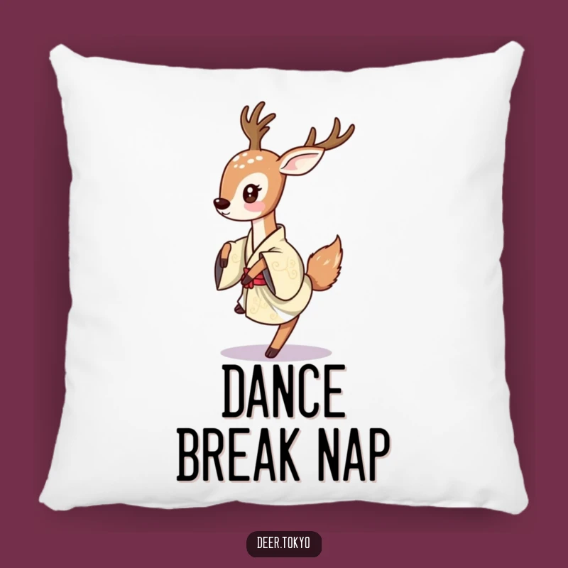 Chic Dancing Deer Kimono Pillow: Add Graceful Movement to Your Space