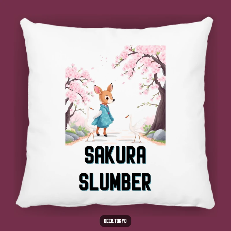 Funny Blue Crane Kimono Deer Pillow: Cozy Comfort with Artistic Flair