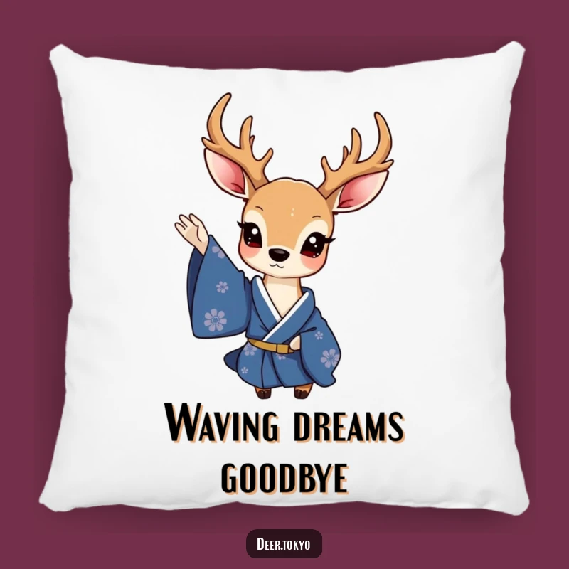 Funny Charming Deer Blue Kimono Pillow - Comfy Accent of Elegance