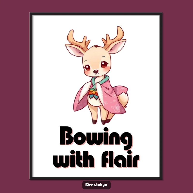 Funny Deer Kimono Digital Art: Instant Elegance for Your Walls!