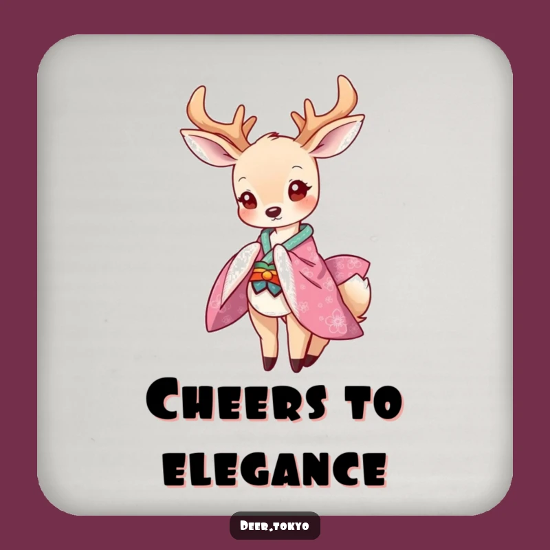 Deer Kimono Coasters: Elegant Protection with Playful Charm!