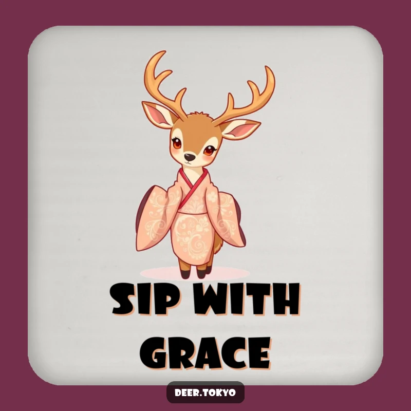 Artistic Deer Kimono Coasters: Protect Surfaces with Elegant Japanese Flair