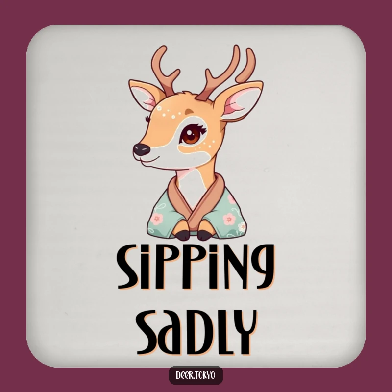 Delicate Deer Kimono Coasters: Protect Surfaces with Floral Elegance