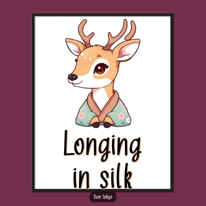 Beautiful Deer Kimono Poster: Bring Gentle Artistry to Your Walls