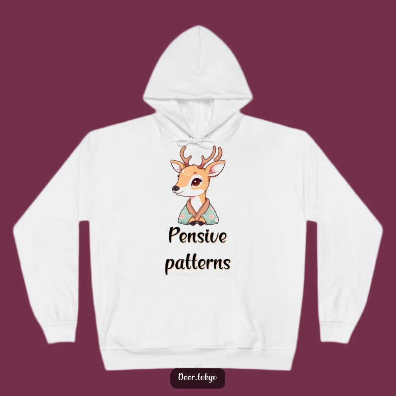 Cozy Floral Deer Kimono Hoodie: Wrap Yourself in Gentle Artistry