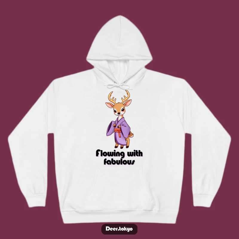 Cozy Funny Purple Kimono Deer Hoodie: Elegant Comfort, Stylish Warmth Gift