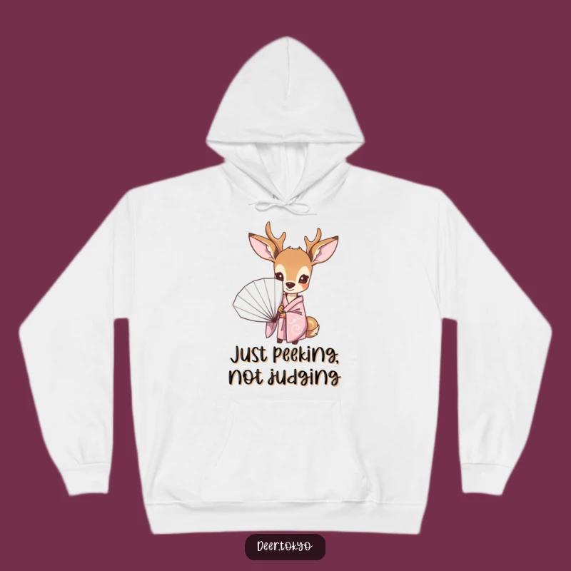 Funny Curious Deer Pastel Kimono Hoodie - Cozy & Humorous Gift Idea