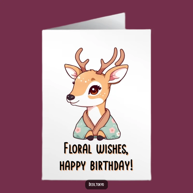 Dreamy Free Printable Birthday Card: Wistful Deer - Instant Download Serenity