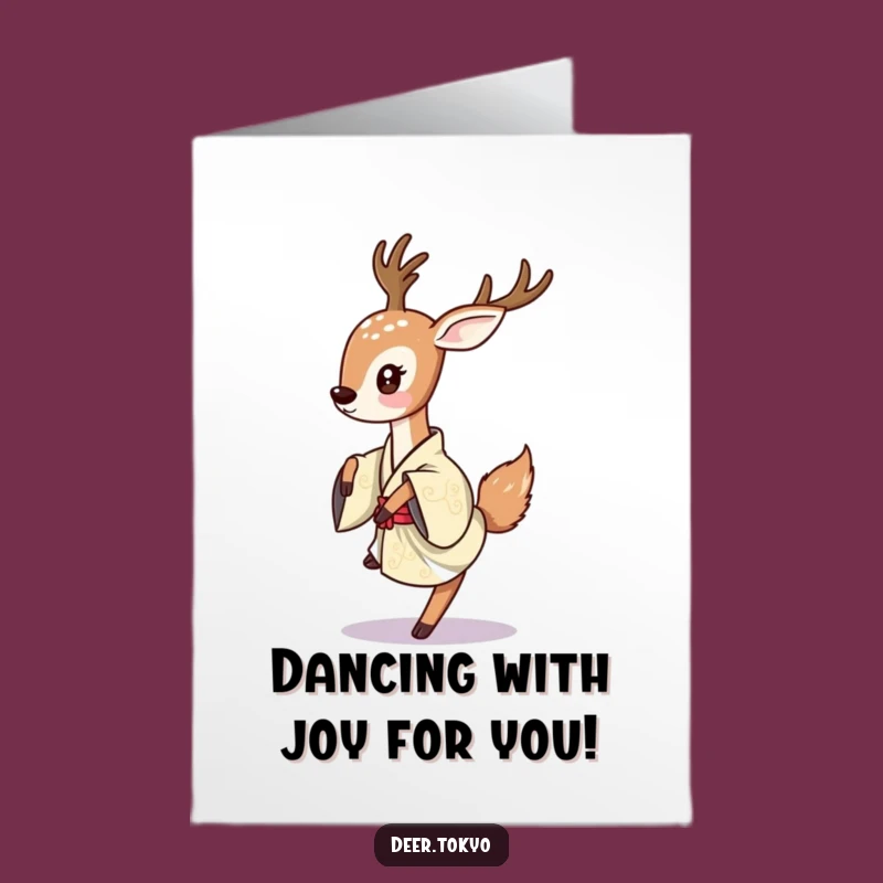 Festive Free Printable Congrats Card: Dancing Deer - Print at Home Merriment