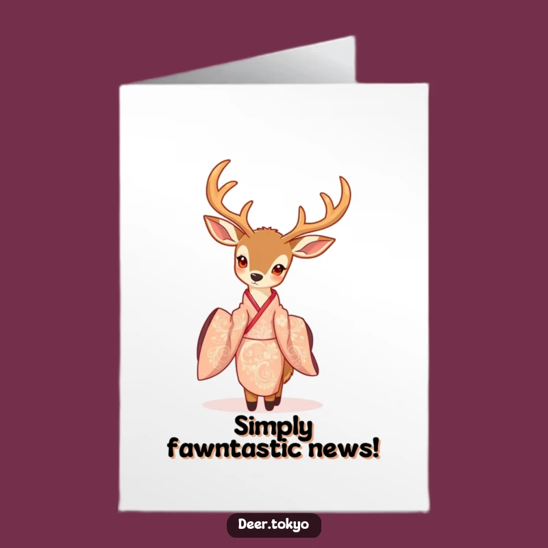 Classy Free Printable Congrats Card: Deer in Kimono - Print at Home