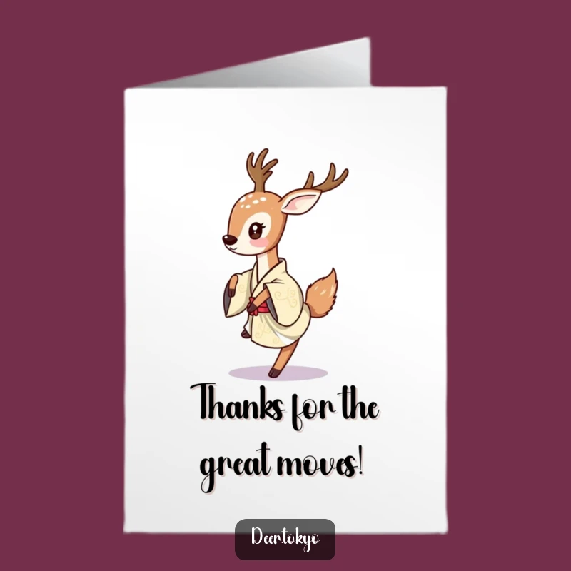 Delightful Free Printable Thank You Card: Dancing Deer - DIY Appreciation