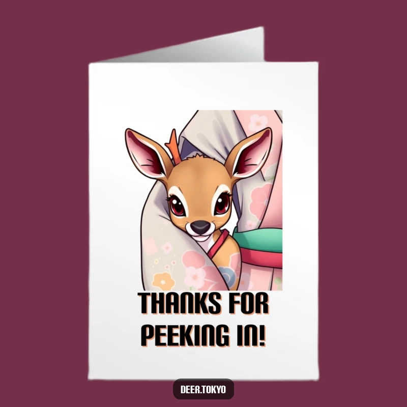 Sweet Free Printable Thank You Card: Deer Peeking - DIY Gratitude