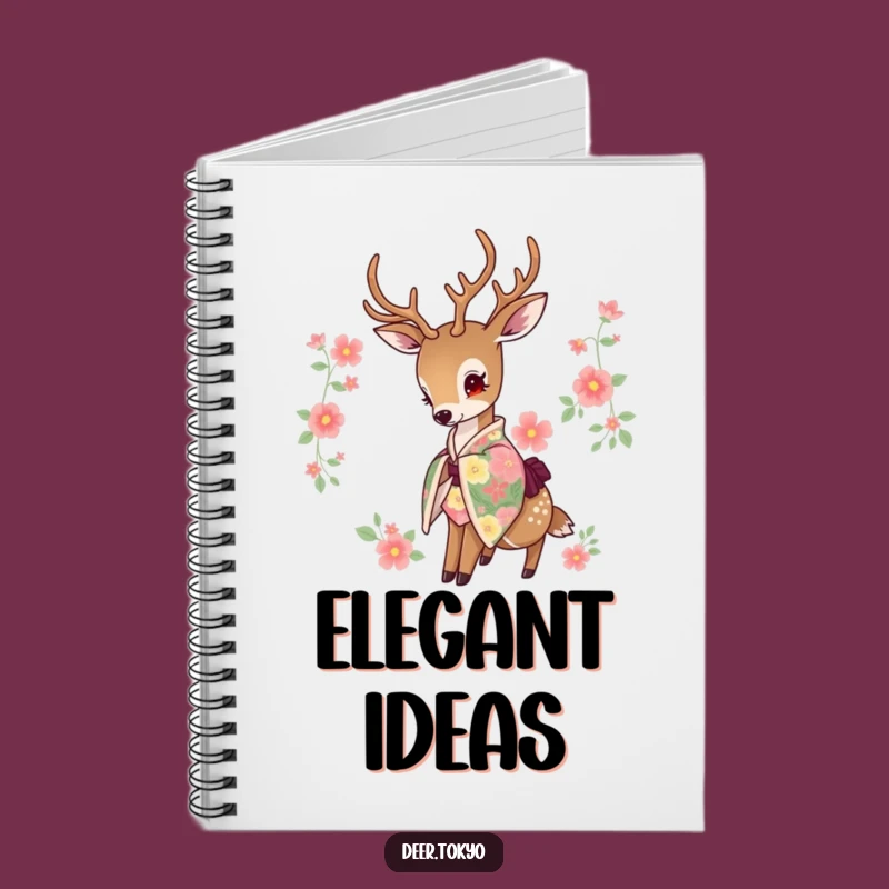 Funny Floral Kimono Deer Notebook: Jot Down Elegant Thoughts