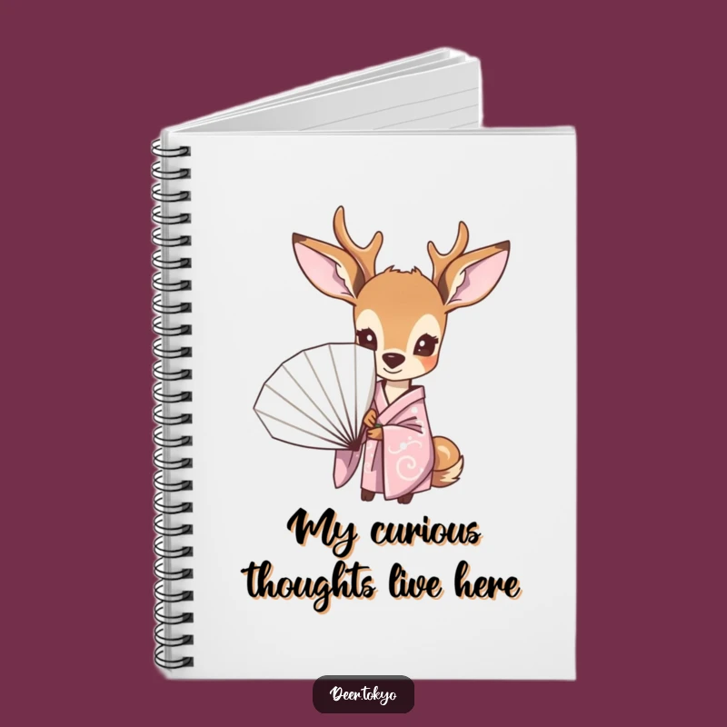 Funny Curious Deer Pastel Kimono Fan Notebook - Journal Your Humorous Thoughts