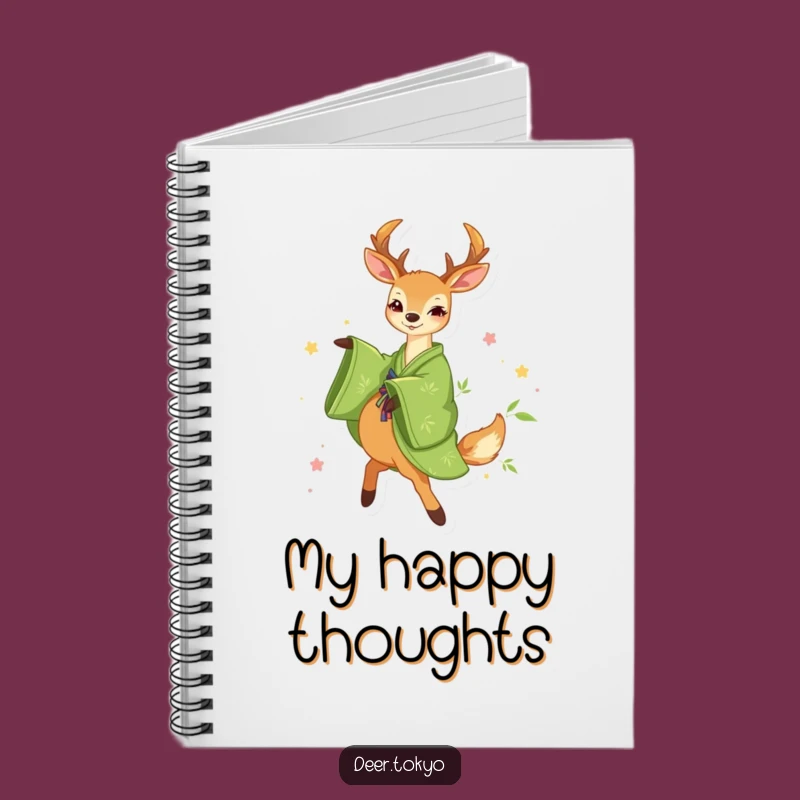 Funny Green Kimono Deer Notebook: Happy Notes, Bamboo Journal Gift