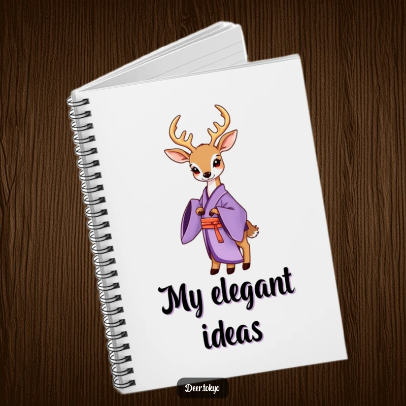 Funny Purple Kimono Deer Notebook: A deer in a purple kimono with flowing sleeves, inspiring elegant writing and creative thoughts.