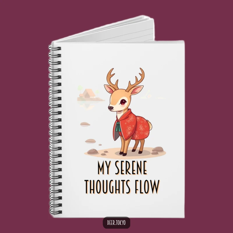 Funny Red Kimono Deer Notebook: Journal Your Thoughts by the Lake, Gift