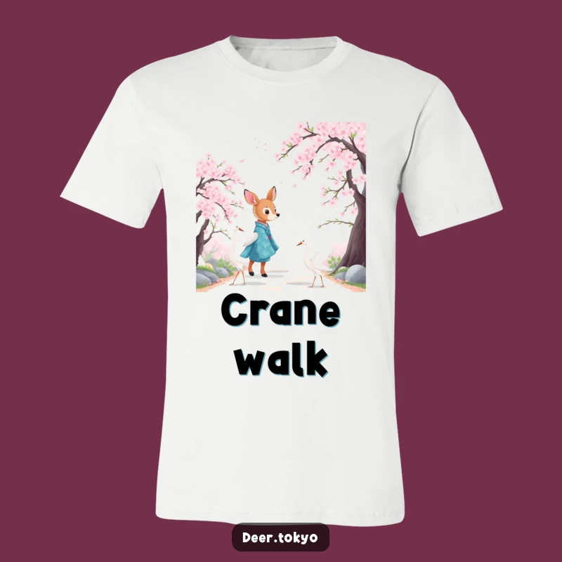 Funny Blue Crane Kimono Deer T-Shirt: Embrace Nature's Poetic Journey