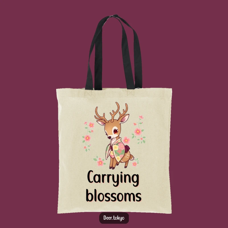 Funny Floral Kimono Deer Tote Bag: Carry Elegance and Everyday Essentials