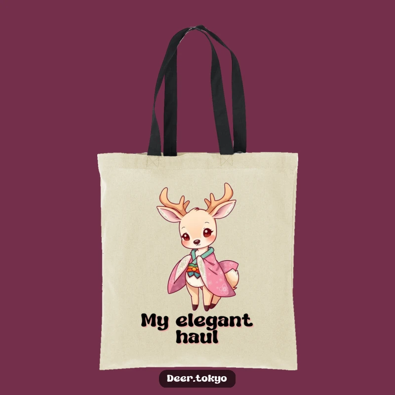Deer Kimono Tote Bag: Carry Your Style with Playful Charm!