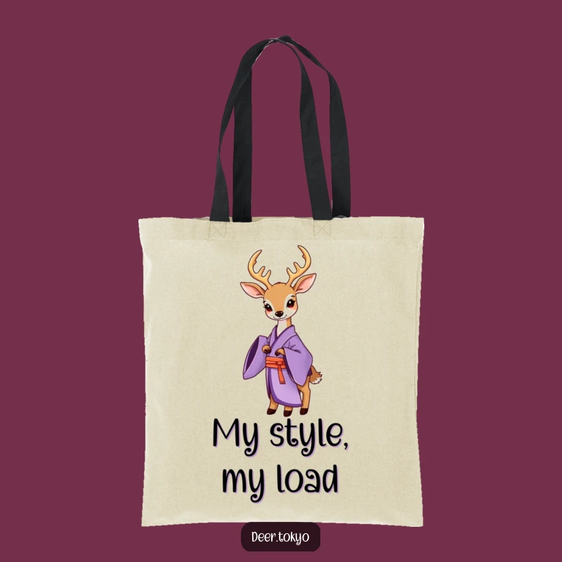 Funny Purple Kimono Deer Tote Bag: Elegant Style, Chic Carry-All Gift